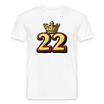 22 Number Crown - Men's T-Shirt - white - Front - AI Model Male 178 dark (178cm)