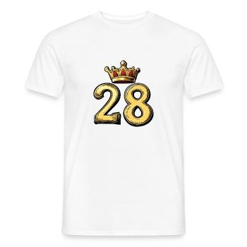 28 Nombre Couronne - T-shirt homme - blanc - Devant - AI Model Male 178 dark (178cm)