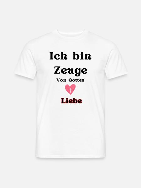 Herz mit Kreuz für Liebe und Glauben - Männer T-Shirt - Weiß