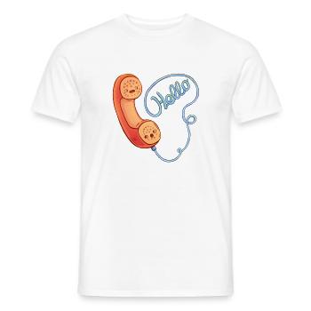 Retro-Vintage-Handy sagt Hallo - Männer T-Shirt - Weiß - Vorne - AI Model Male 178 dark (178cm)
