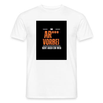 Past the ass - Men's T-Shirt - white - Front - AI Model Male 178 dark (178cm)