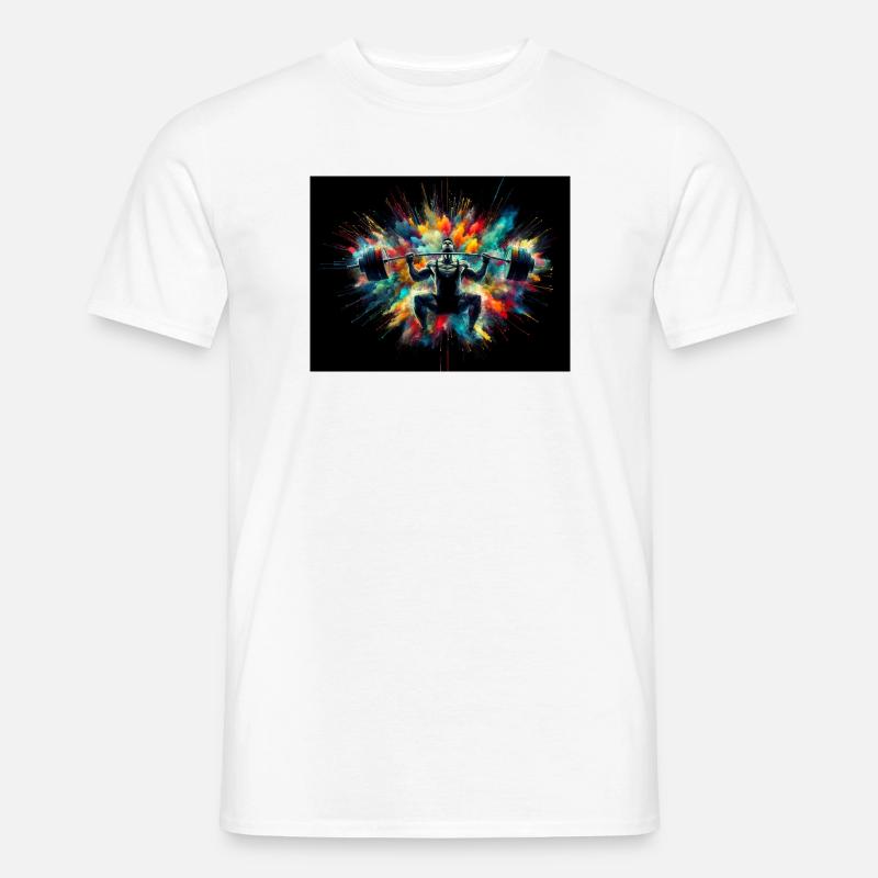 Spektakuläre Illustration eines Gewichthebers - Männer T-Shirt - Weiß