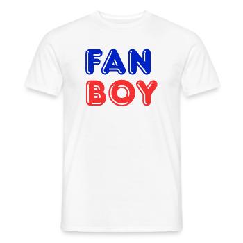Fanboy avec cette chemise ou ce sweat à capuche, vous montrez clairement : - T-shirt homme - blanc - Devant - AI Model Male 178 dark (178cm)