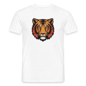 Expressive tiger head impression - Men's T-Shirt - white - Front - AI Model Male 178 dark (178cm)