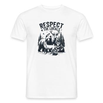 Respect the Locals Animals Forest - Men's T-Shirt - white - Front - AI Model Male 178 dark (178cm)