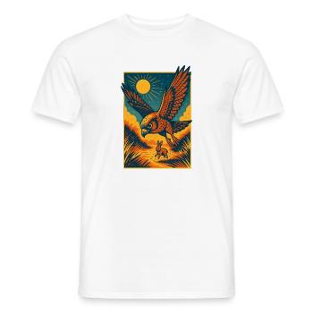Lapin de chasse au faucon majestueux - T-shirt homme - blanc - Devant - AI Model Male 178 dark (178cm)