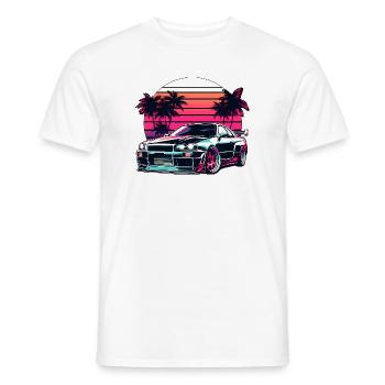 JDM Auto Japanisches Retro-Autorennen Drift-Legende - Männer T-Shirt - Weiß - Vorne - AI Model Male 178 dark (178cm)