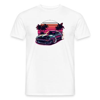 JDM voiture Japonais Voiture Rétro Course Drifting Légende - T-shirt homme - blanc - Devant - AI Model Male 178 dark (178cm)