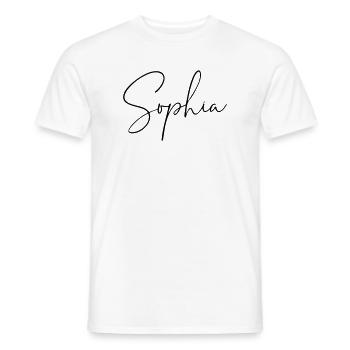 Sophia / Conception de l’écriture manuscrite - T-shirt homme - blanc - Devant - AI Model Male 178 dark (178cm)