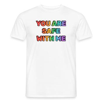 Du bist bei mir sicher, Regenbogen - Männer T-Shirt - Weiß - Vorne - AI Model Male 178 dark (178cm)