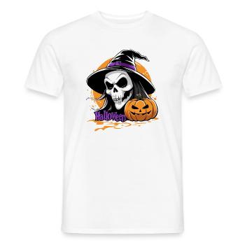 Hallowen_skull_and_pumpkin - Männer T-Shirt - Weiß - Vorne - AI Model Male 178 dark (178cm)