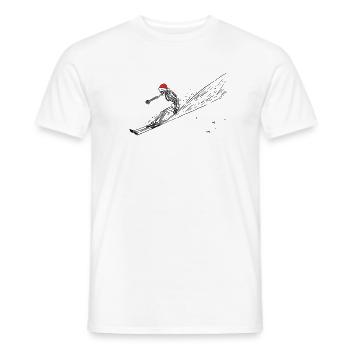 Ski Père Noël Skeleton - T-shirt homme - blanc - Devant - AI Model Male 178 dark (178cm)