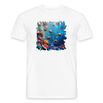 Vibrant coral reef marine life - Men's T-Shirt - white - Front - AI Model Male 178 dark (178cm)