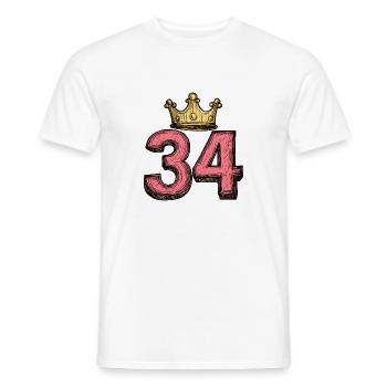 34 Zahl Krone - Männer T-Shirt - Weiß - Vorne - AI Model Male 178 dark (178cm)