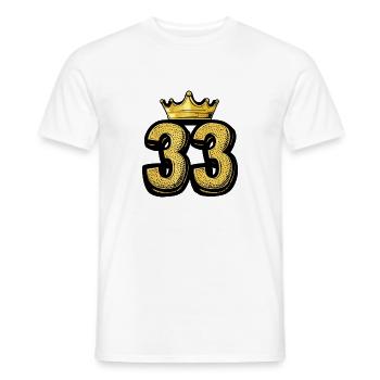33 Nombre Couronne - T-shirt homme - blanc - Devant - AI Model Male 178 dark (178cm)