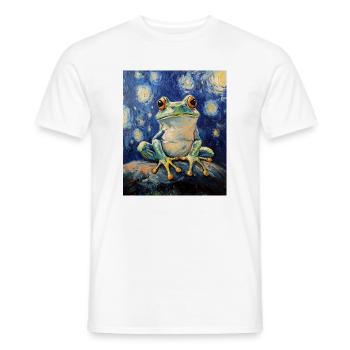 Frosch Frösche Van Gogh Style Starry Night - Männer T-Shirt - Weiß - Vorne - AI Model Male 178 dark (178cm)