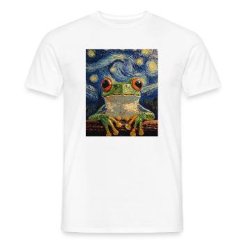 Frosch Frösche Van Gogh Style Starry Night - Männer T-Shirt - Weiß - Vorne - AI Model Male 178 dark (178cm)