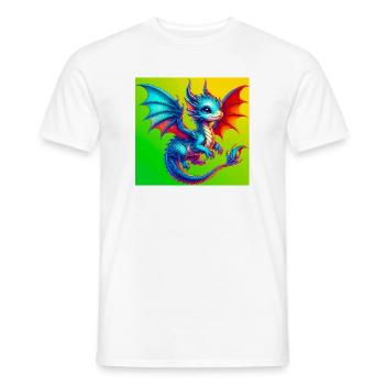 Drache - Männer T-Shirt - Weiß - Vorne - AI Model Male 178 dark (178cm)