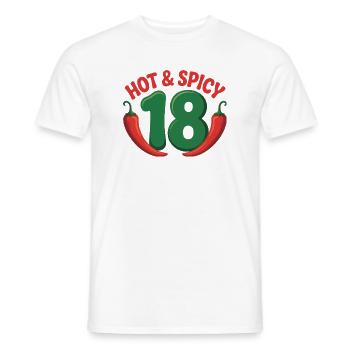 Hot & Spicy 18 – Funny Chili Birthday Shirt - Men's T-Shirt - white - Front - AI Model Male 178 dark (178cm)