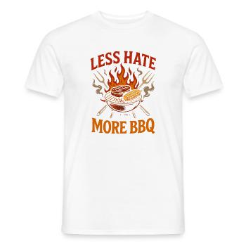 Less hate, more BBQ - Men's T-Shirt - white - Front - AI Model Male 178 dark (178cm)