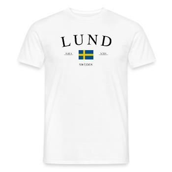 Lund, Suède – Souvenir et cadeau de vacances - T-shirt homme - blanc - Devant - AI Model Male 178 dark (178cm)