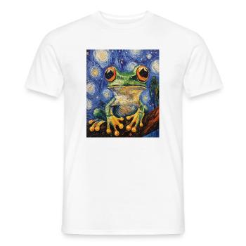 Frosch Frösche Van Gogh Style Starry Night - Männer T-Shirt - Weiß - Vorne - AI Model Male 178 dark (178cm)