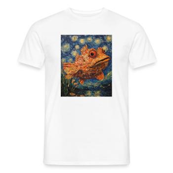 Fish Van Gogh Style - Men's T-Shirt - white - Front - AI Model Male 178 dark (178cm)