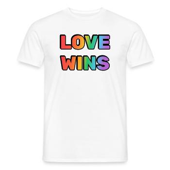 Love Wins Rainbow Gradient Text LGBT - Männer T-Shirt - Weiß - Vorne - AI Model Male 178 dark (178cm)