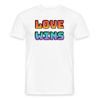 L’amour gagne des lettres arc-en-ciel dégradées - T-shirt homme - blanc - Devant - AI Model Male 178 dark (178cm)