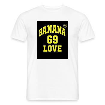 Banana 69 Love Logo - T-shirt homme - blanc - Devant - AI Model Male 178 dark (178cm)