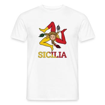 Sicilia Trinacria Sicilian flag Sicily - Men's T-Shirt - white - Front - AI Model Male 178 dark (178cm)