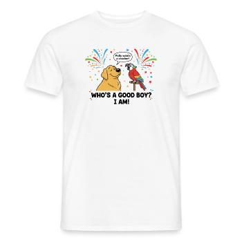 Who is a good boy ? - Men's T-Shirt - white - Front - AI Model Male 178 dark (178cm)