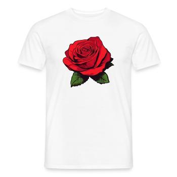 Rose rot mit Blätter - Männer T-Shirt - Weiß - Vorne - AI Model Male 178 dark (178cm)