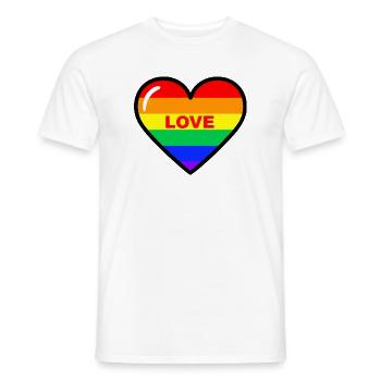 Regenbogen Herz Liebe - Männer T-Shirt - Weiß - Vorne - AI Model Male 178 dark (178cm)