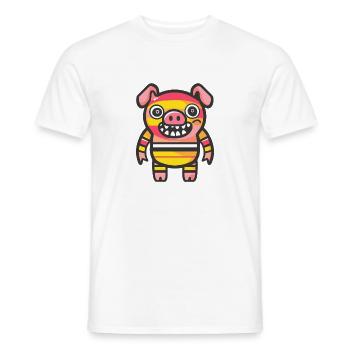 Schwein Halloween Comic Lustig - Männer T-Shirt - Weiß - Vorne - AI Model Male 178 dark (178cm)