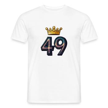 49 Zahl Krone - Männer T-Shirt - Weiß - Vorne - AI Model Male 178 dark (178cm)