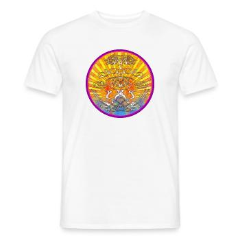 Grue Soleil Ornement Tribal - T-shirt homme - blanc - Devant - AI Model Male 178 dark (178cm)