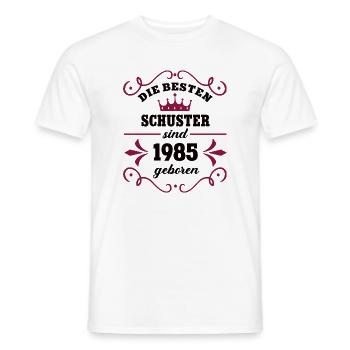 Anniversaire du cordonnier Vintage 1985 Naissance du cordonnier - T-shirt homme - blanc - Devant - AI Model Male 178 dark (178cm)