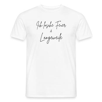 I extinguish fire & boredom - Men's T-Shirt - white - Front - AI Model Male 178 dark (178cm)