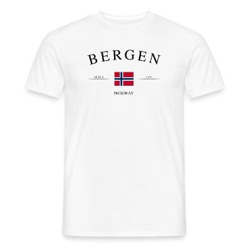 Bergen Norwegen – Urlaub Souvenir & Geschenk - Männer T-Shirt - Weiß - Vorne - AI Model Male 178 dark (178cm)