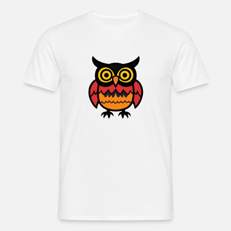 Eule Halloween Comic Lustig - Männer T-Shirt - Weiß