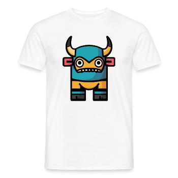 Bull Halloween Comic Bull - Men's T-Shirt - white - Front - AI Model Male 178 dark (178cm)