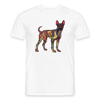 Dobermann Hund Halloween Comic Lustig - Männer T-Shirt - Weiß - Vorne - AI Model Male 178 dark (178cm)