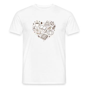Autumnal Cuddle Evening Pattern - Men's T-Shirt - white - Front - AI Model Male 178 dark (178cm)