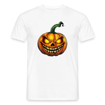 creepy Halloween pumpkin :) - Men's T-Shirt - white - Front - AI Model Male 178 dark (178cm)