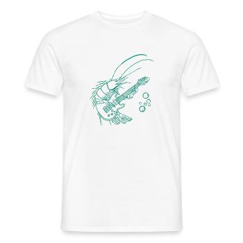 Drôle de crevette guitare électrique musique cadeau - T-shirt homme - blanc - Devant - AI Model Male 178 dark (178cm)