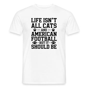 Football Saying Cats Funny Football Gift - Men's T-Shirt - white - Front - AI Model Male 178 dark (178cm)