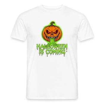 Halloween kommt: Grusel-Pumpkin mit Neon-Schleim - Männer T-Shirt - Weiß - Vorne - AI Model Male 178 dark (178cm)
