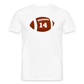 Numéro 14 rugby - 14e anniversaire rugby - T-shirt homme - blanc - Devant - AI Model Male 178 dark (178cm)