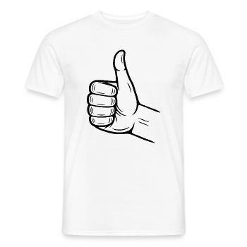 Daumen Hoch Handzeichen – Thumbs Up Symbol - Männer T-Shirt - Weiß - Vorne - AI Model Male 178 dark (178cm)